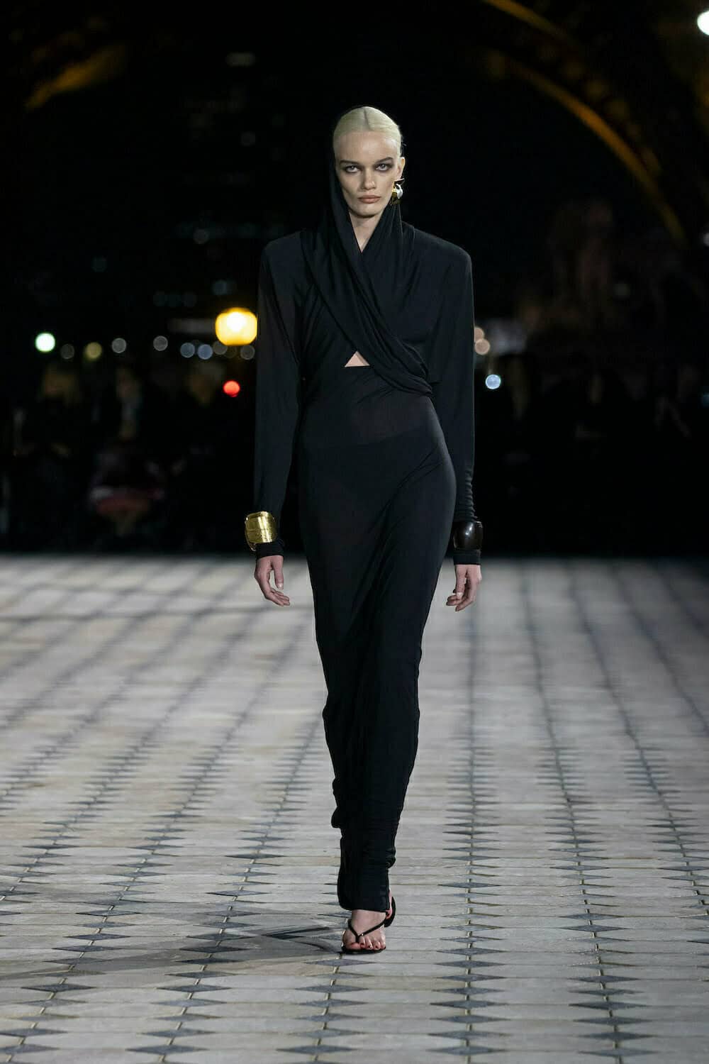 SAINT LAURENT - YSL ロングカーディガン　パープル Yves Saint Laurent Long Cardigan Purple 100% Viscose Sz M